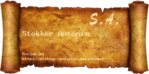 Stokker Antónia névjegykártya